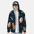 thumbnail image 2 of Kdxio Spaceships and Stars Print Women Men Sun Protection UPF 50+ Jackets Zip Up Long Sleeve Hoodie Hiking Lightweight with Pockets, 2 of 7