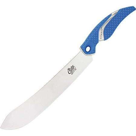 10-Inch Titanium Bonded Butcher Knife, Blue, German 4116 corrosion-resistant stainless steel blade By Cuda Ship from
