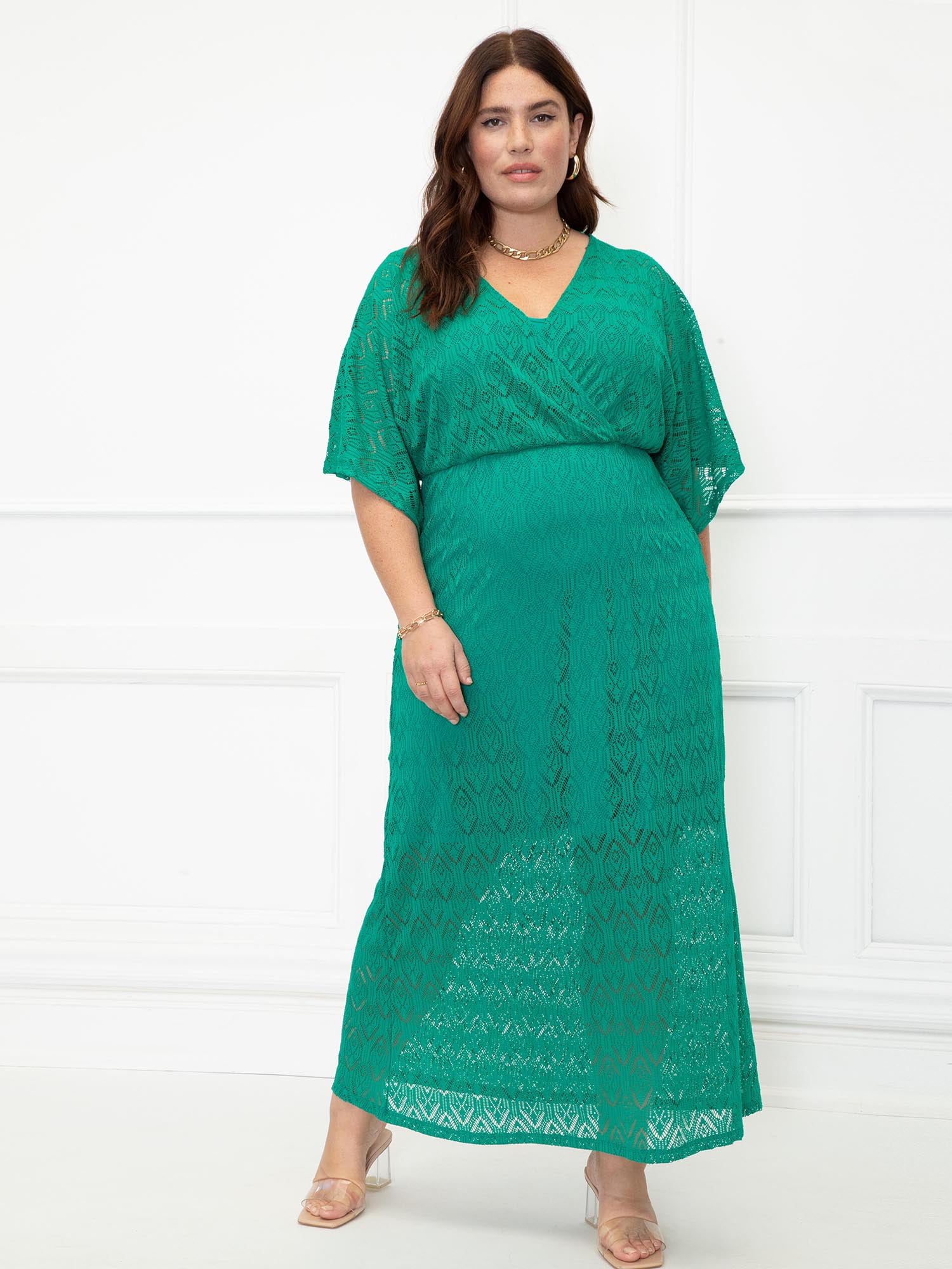 håndflade Gør gulvet rent Port ELOQUII Elements Women's Plus Size Crochet Maxi Dress - Walmart.com