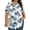 Blue Floral, variant on Fantaslook Womens Plus Size Tops Tunic Short Sleeve Shirts Floral Blouses Loose Summer Tops