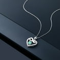 thumbnail image 3 of Gem Stone King 10K White Gold Blue Apatite and White Lab Grown Diamond Heart and Infinity Pendant Necklace for Women (0.91 Cttw, Round 5MM, with 18 inch Silver Chain), 3 of 4