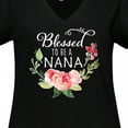 thumbnail image 4 of Inktastic Blessed to Be a Nana with Flowers Women's Plus Size V-Neck T-Shirt, 4 of 5