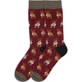 thumbnail image 2 of BambooMN Men's Christmas Crew Socks - Cotton Novelty Holiday Designs - Reindeer - 2 Pairs, 2 of 6