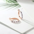 thumbnail image 4 of Gem Stone King 18K Rose Gold Plated Silver Women Hoop Earrings White Created Sapphire Blue Created Sapphire (1.66 Cttw, Round Cut, 3/7 inch Diameter), 4 of 4
