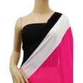 thumbnail image 5 of Atasi Women's Solid Pink Designer Georgette Saree With Unstitched Blouse Piece, 5 of 7