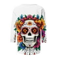 thumbnail image 3 of Women's Halloween Prints Shirt Crew Neck Long Sleeve Shirt Tops Basic Loose Fit Tunic Pullover Tee, 3 of 4