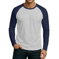 thumbnail image 2 of WTOBBY Men's Color Block Raglan Long Sleeve T-Shirt Top Casual Contrast Design Shirt for Men in Everyday Fashion and Comfort,Navy M, 2 of 6