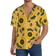 thumbnail image 3 of Xecao offers the Bees and Sunflowers for Men's Casual Short-sleeved Shirt, a button-up collared shirt with a pocket, perfect for beach vacations and yacht travel in the XX-Large size., 3 of 7