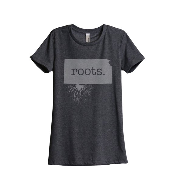 Thread Tank Designs - Home Roots State Kansas Women Relaxed T-Shirt Tee