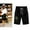A012-Black, variant on CALAFEBILA Cotton Linen Bermuda Shorts for Women Knee Length Drawstring Casual Womens Plus Shorts with Pockets