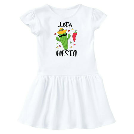

Inktastic Cinco De Mayo Let s Fiesta Cute Cactus with Sombrero Gift Toddler Girl Dress