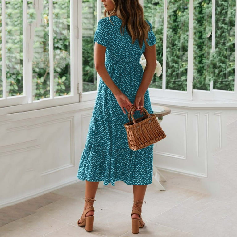 BXJX Dresses for Women 2024 Retro Temperament Square Neck