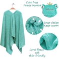 thumbnail image 4 of Toalla de baño con capucha para niños de rana, forro polar de coral, ultrasuave, cian oso de fresa  vestir, 4 of 6