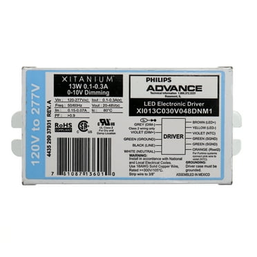 Advance XI013CC030V048DNM1 Xitanium 0-10V Dimming LED Driver, 13W 48Vdc, 120/277V