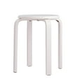 thumbnail image 1 of TFixol Modern K/D Rubber Wooden Stools Practical Round Stacking Stools for Home/Restaurants/Hotel 2pcs White, 1 of 6