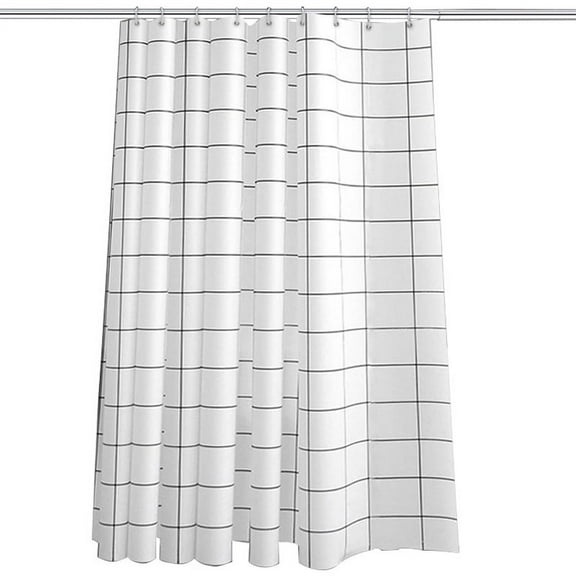 Shower Curtain 70.8 x 94.5 inch PEVA Shower Liner with 16 Pcs Hooks Bathroom Waterproof Decoration