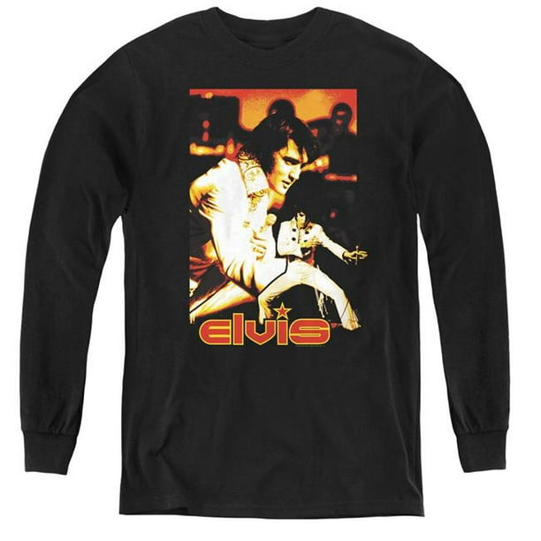 T-Shirt à Manches Longues Elvis Presley & Showman Youth&44; Noir - Moyen