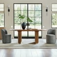 thumbnail image 2 of Swivel Upholstered Dining Chairs Set of 2 Kitchen Boucle Barrel Chairs Dining Room Living Room Grey, 2 of 7