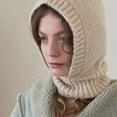thumbnail image 4 of SikaFu 20% Wool Knitted Caps Winter Warmer Unisex Hooded Hat Neck Collar Scarf Cap For Men&Women Ski Beanie Hats Cold Hat Balaclava Cap, 4 of 6