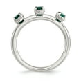 thumbnail image 2 of Created Emerald Sterling Silver Three-Stone Ring, 2 of 8