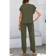 thumbnail image 7 of BTFBM Women's Two Piece Tracksuit Outfits Summer Short Sleeve Tops Long Pants Jogger Lounge Matching Sets Sweatsuit, 7 of 7