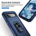 thumbnail image 5 of ChicShell Compatible with Google Pixel 6 Pro Case, [Military Grade] [Support Magnetic Car Mount ] Rotatable Ring Kickstand Hybrid Hard PC Soft TPU Shockproof Protective Cover Case - Blue, 5 of 10