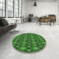 thumbnail image 4 of Ahgly Company Machine Washable Indoor Round Transitional Dark Forest Green Area Rugs, 4' Round, 4 of 7