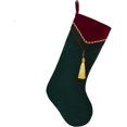 thumbnail image 2 of Set of 2 Burgundy Red and Green Velvet Vintage Tassel Christmas Stockings 10 Inch Christmas Tree Decorations Holiday Party Decorations x 10 Inch x 18 Inch, 2 of 3