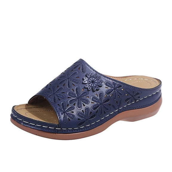 gakvbuo Summer Slippers For Women Indoor And Outdoor Wide Walking Outdoor SlippersSummer Ladies Embroidered Sandals Casual Footwear Casual Roman Slippers