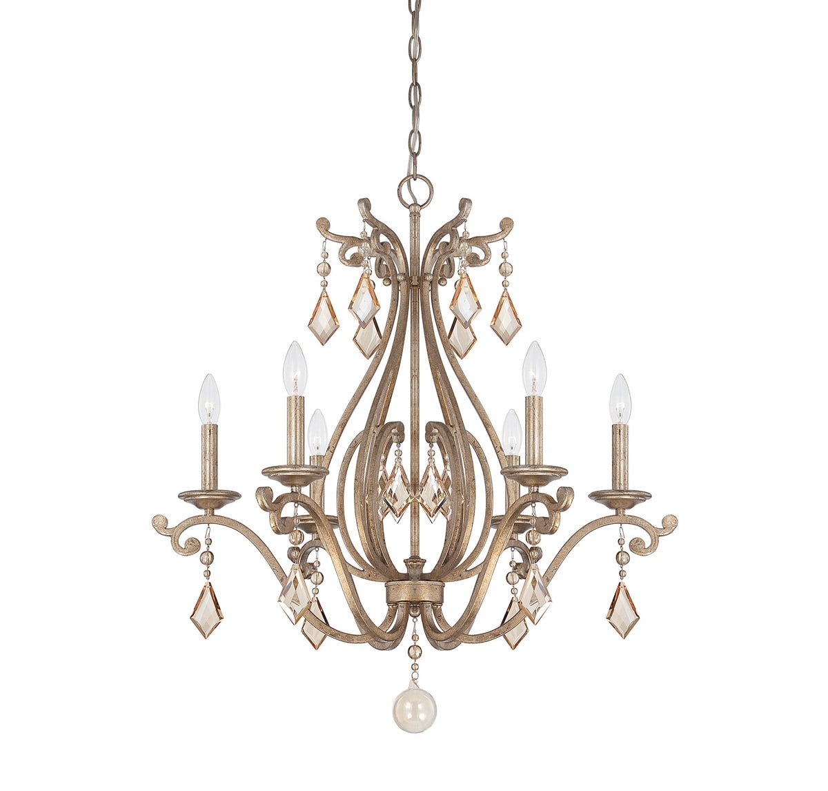 Chandeliers 6 Light With Oxidized Silver Finish Candelabra Bulbs 28