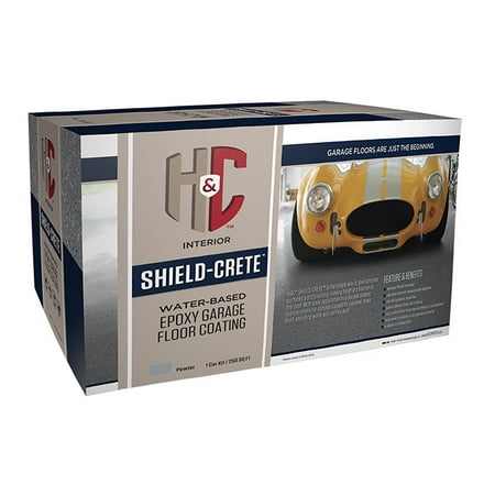 H&C Shield-Crete water-based Epoxy Garage Floor Coating PEWTER SINGLE CAR