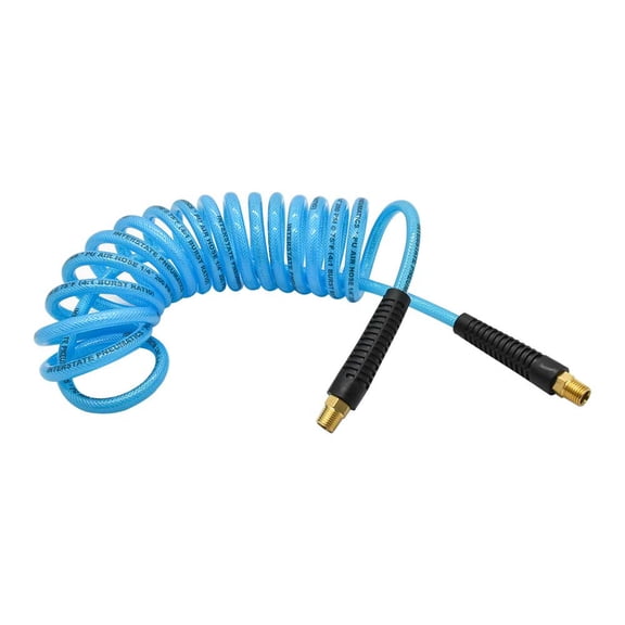 Interstate Pneumatics HR74-010 Clear Blue Polyurethane Recoil Hose 1/4" x 10 feet
