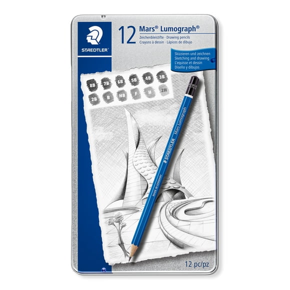 Lápices de Dibujo de Grafito STAEDTLER Lumograph Set Suave 12 piezas