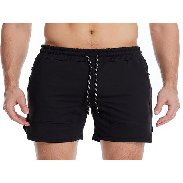 MesaSe Men Casual Sports Shorts Quick-drying Solid Color Running Training Fitness Short Pants with Pockets