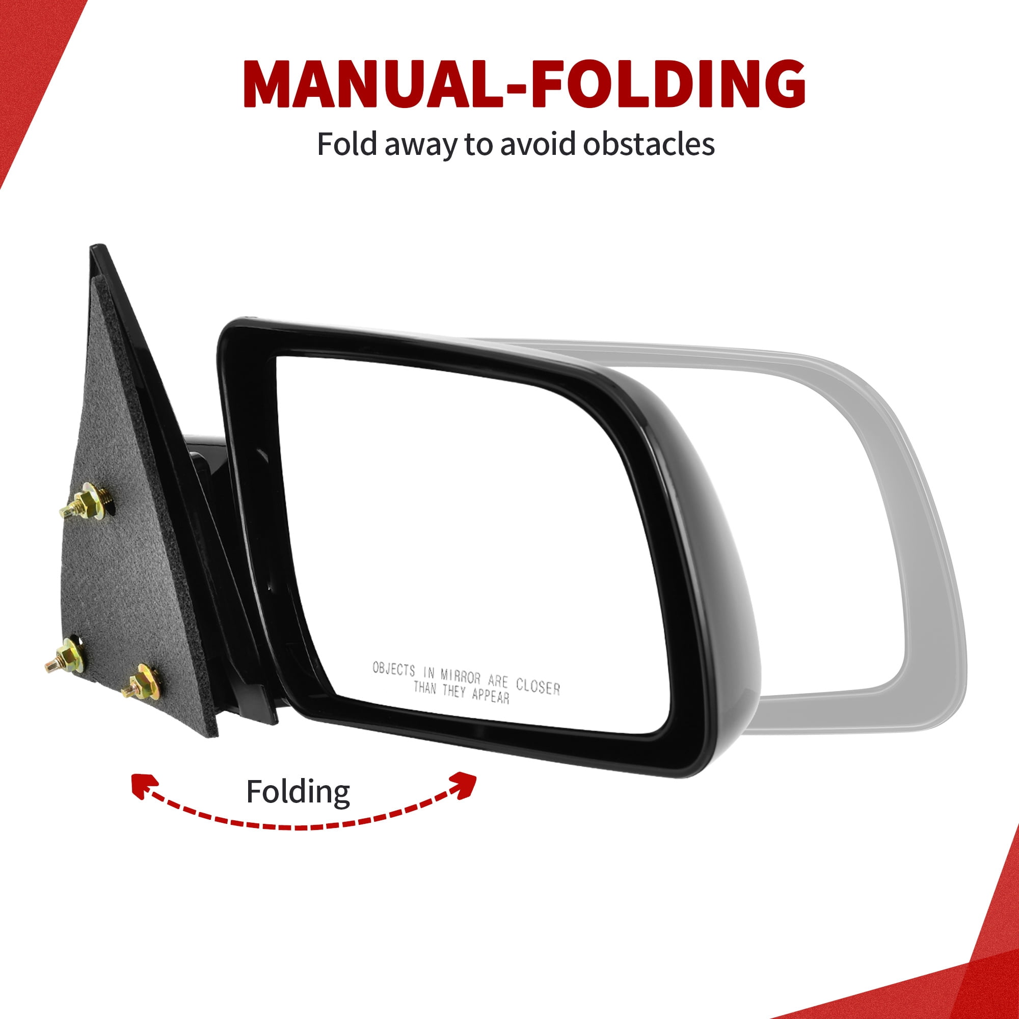 LEDKINGDOMUS Passenger Side Replacement Mirror for Chevy GMC 1988-1999 C/K 1500/2500/3500 1992-1999 Suburban 1500/2500 1995-2000 Tahoe/Yukon 5.7L V8, Power Adjust Manual Fold Right Tow Mirror