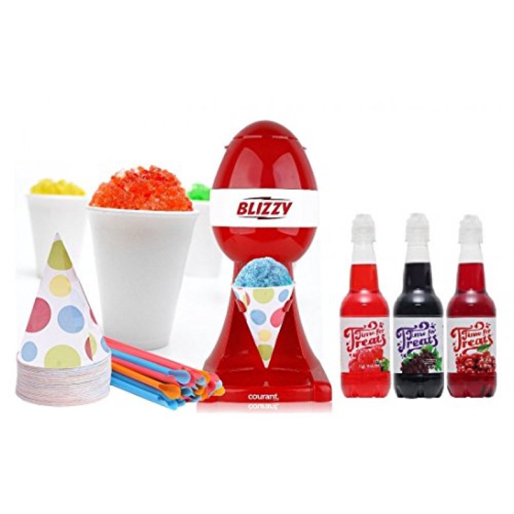 BLIZZY Snow Cone Maker Set (Snow Cone Set With Syrup Flavors) Snow