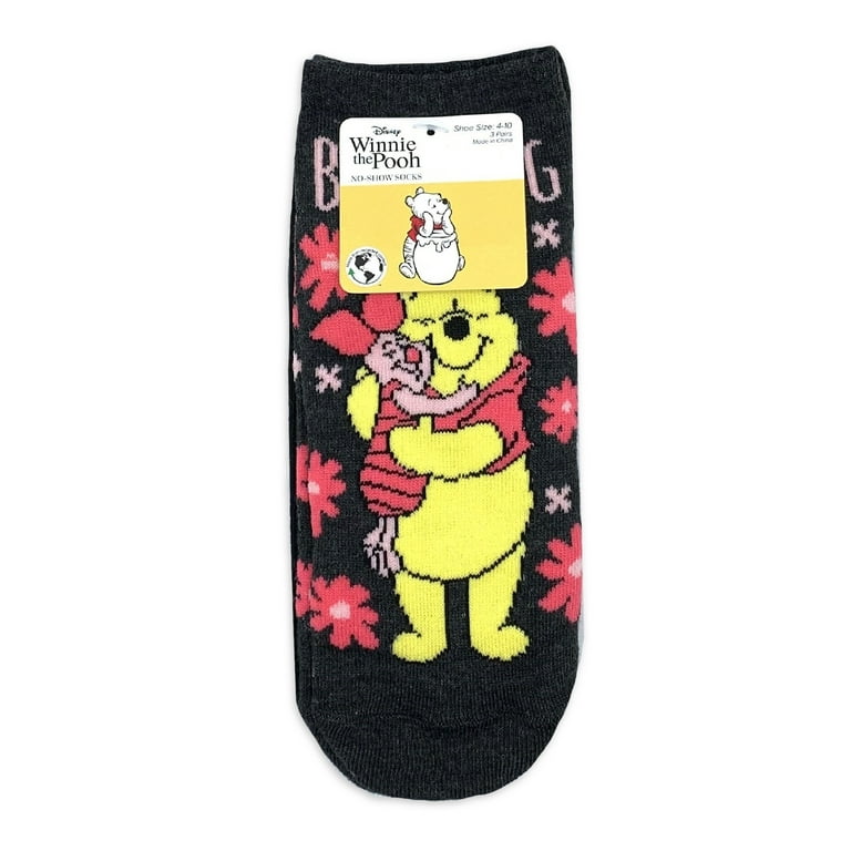 Disney Winnie the Pooh Mother s Day Women s No Show Socks 3 Pack Size 4 10