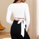 thumbnail image 5 of Sudaderas,Blusa de manga corta con cuello en V para mujer, suave imitación de rayón, informal, holgada, ideal para el hogar y el día a día, sopatenor, 5 of 9