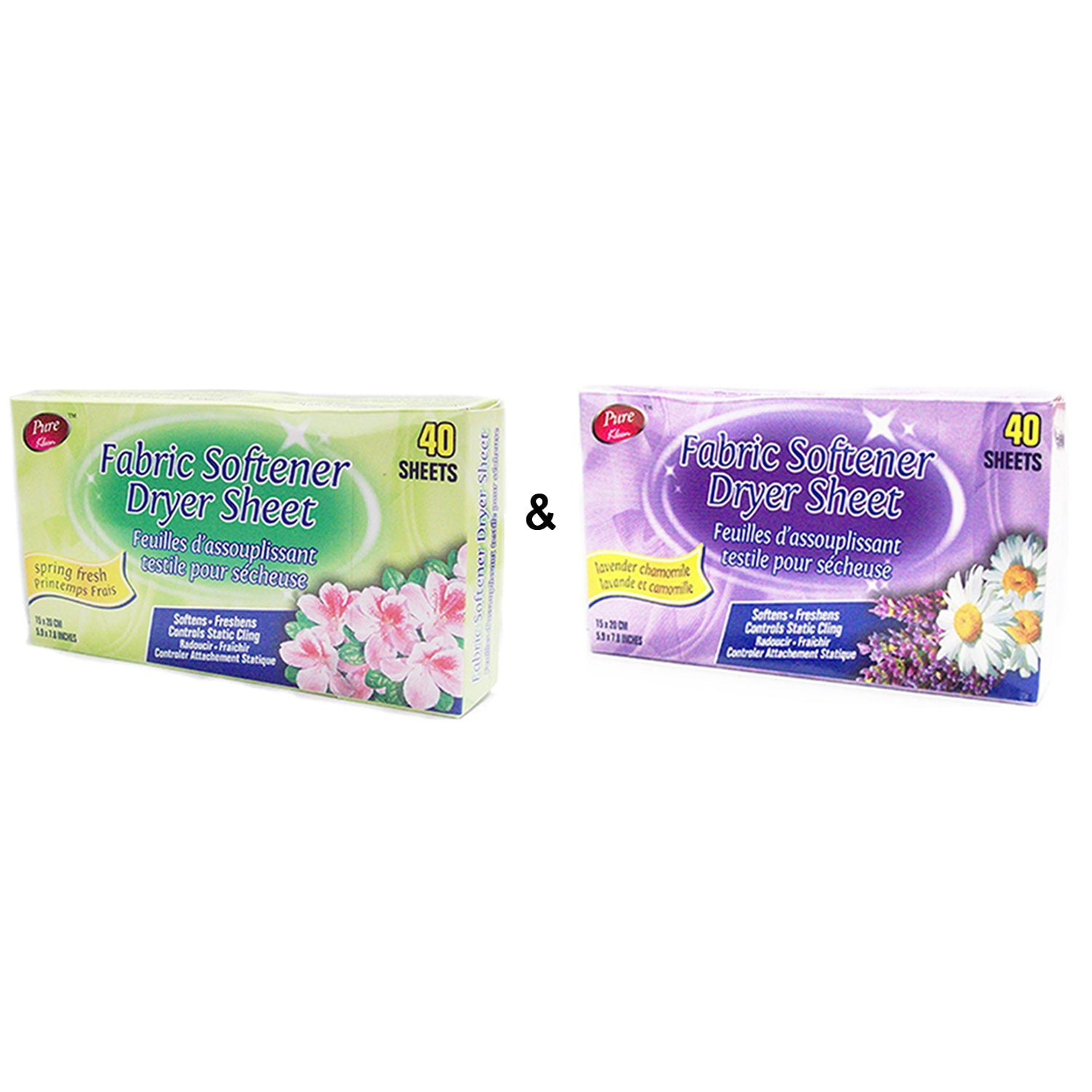Fabric Softener Dryer Sheet Spring Fresh & Fabric Softener Dryer Sheet Lavender Chamomile by