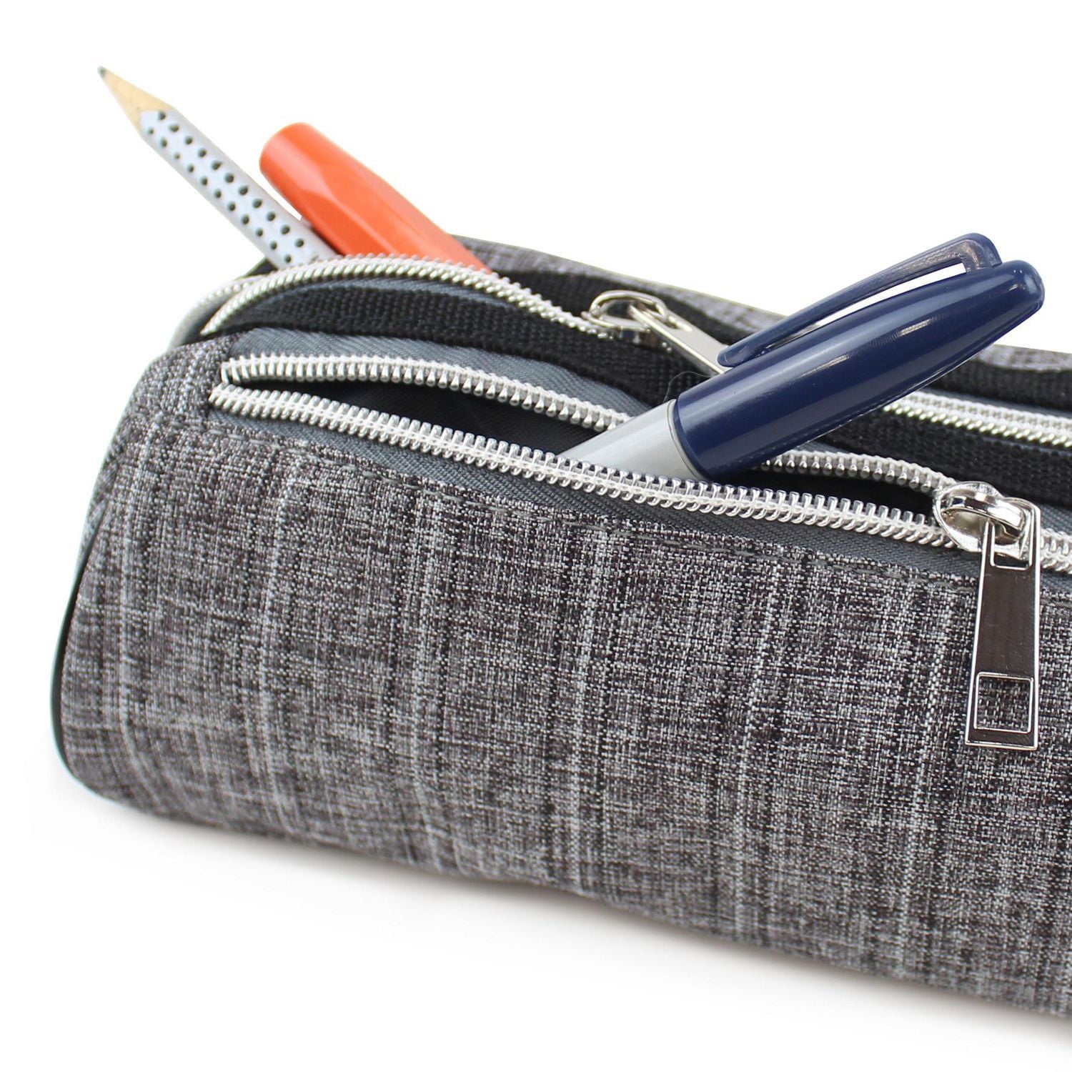 Pen + Gear Textured Pencil Pouch in Grey with White and Black Pattern