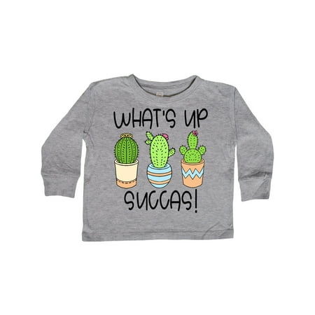 

Inktastic What s Up Succas Funny Cacti Plants Gift Toddler Boy or Toddler Girl Long Sleeve T-Shirt