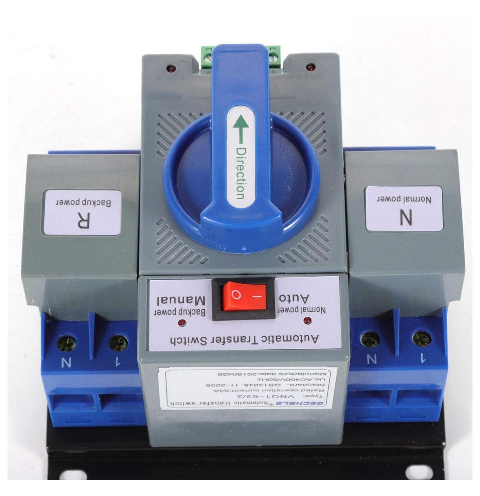 110V 2P 63A Dual Power Automatic Transfer Switch Dual Power Generator Changeover Switch