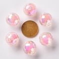 thumbnail image 3 of 500gs Transparent Acrylic Beads Bead in Bead AB color Faceted Round Pearl Pink 16mm Hole: 3mm about 205pcs/500g, 3 of 6