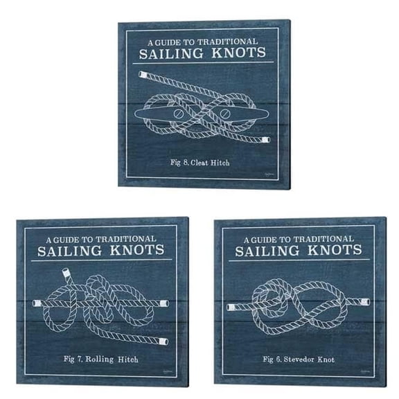 Metaverse Mary Urban 'Vintage Sailing Knots' Canvas Art (Set of 3)