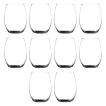 Stemless Wine Glass 9 oz. Set of 10, Bulk Pack - Great for Wedding Favors, Bachelorette Party Decorations, Party Favors, Color Bottom - Black