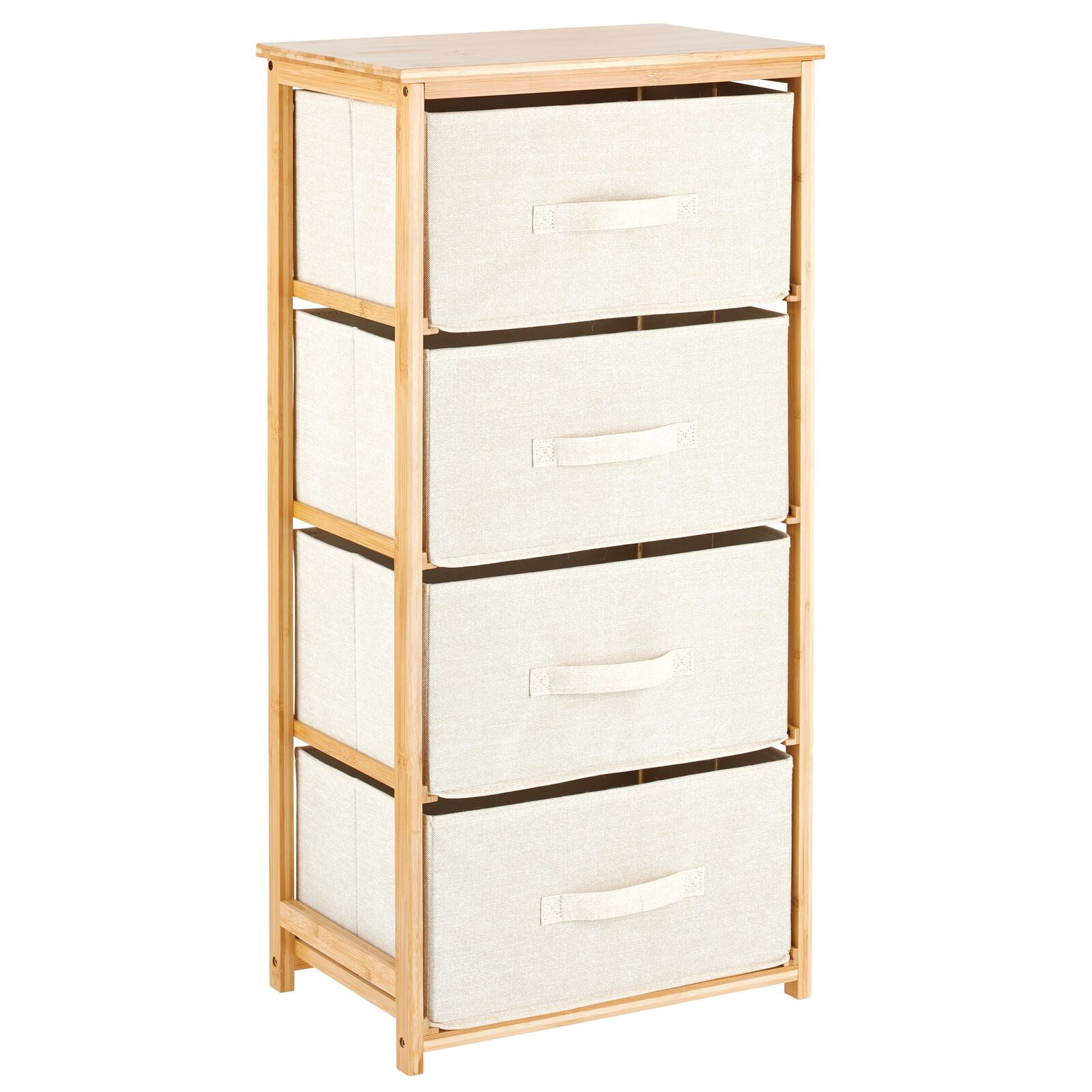 Mdesign Vertical Dresser Storage Tower, White Bamboo Dresser Bedroom Set