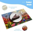 thumbnail image 3 of BaHomeck placemats Set of 4 rectangle Linen Cotton Placemats for Dining Table Washable Heat Resistant,18*12inch,Vibrant Field Of Tulips In Full Bloom, 3 of 4