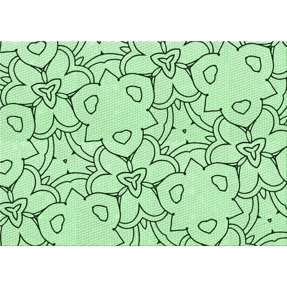 Ahgly Company Indoor Rectangle Patterned Mint Green Area Rugs, 8' x 12'