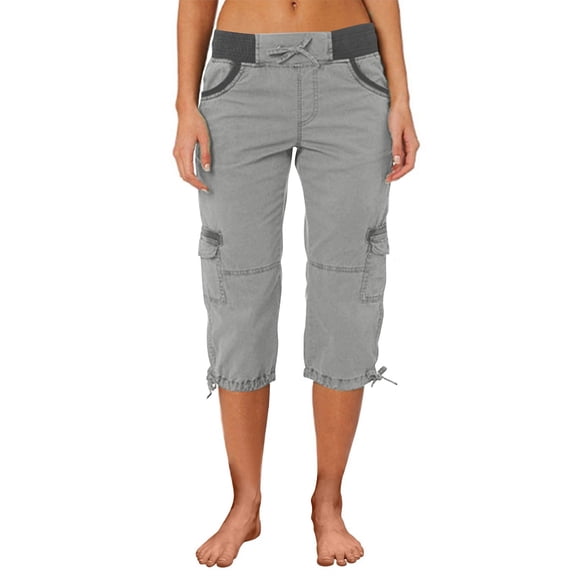 Women's Cargo Capris Hiking Pants Lightweight Quick Dry Outdoor Athletic Travel Capris Casual Summer Cropped