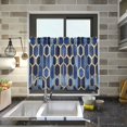 thumbnail image 4 of Yayeee Kitchen Curtains Tier Pair Light Filtering 27"x36" Rod Pocket Short Cafe Window Panel, Blue Hexagon Pattern, 4 of 7